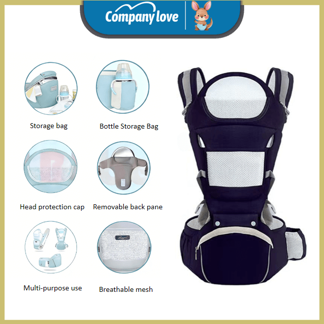 Company Love 3-in-1 Ergonomic Baby Carrier with Hip Seat | Breathable Cool Air Mesh Infant Carrier for Newborn to Toddler | Weight Distribution Spinal Support