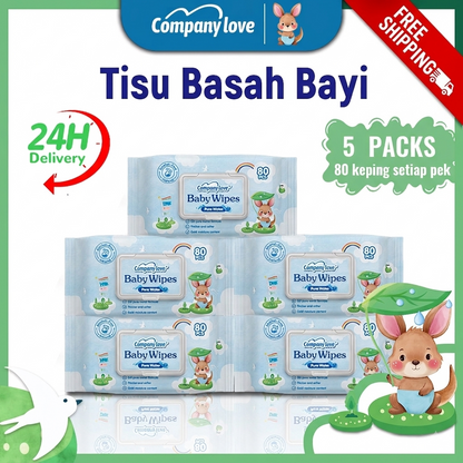 [FREE SHIPPING 5 Packs] Company Love Sensitive Skin Baby Wet Wipes (400pcs Pack) | Hypoallergenic EDI Pure Water Wipes | Extra Thick 3D Pearl Textured Gentle Wipes