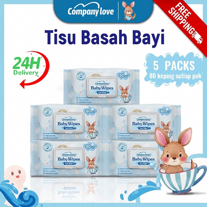 [FREE SHIPPING 5 Packs] Company Love Premium Unscented Baby Wet Wipes (400pcs Value Pack) | 99.9% EDI Pure Water Fragrance-Free Baby Wipes | Hypoallergenic Thick Baby Wet Tissue