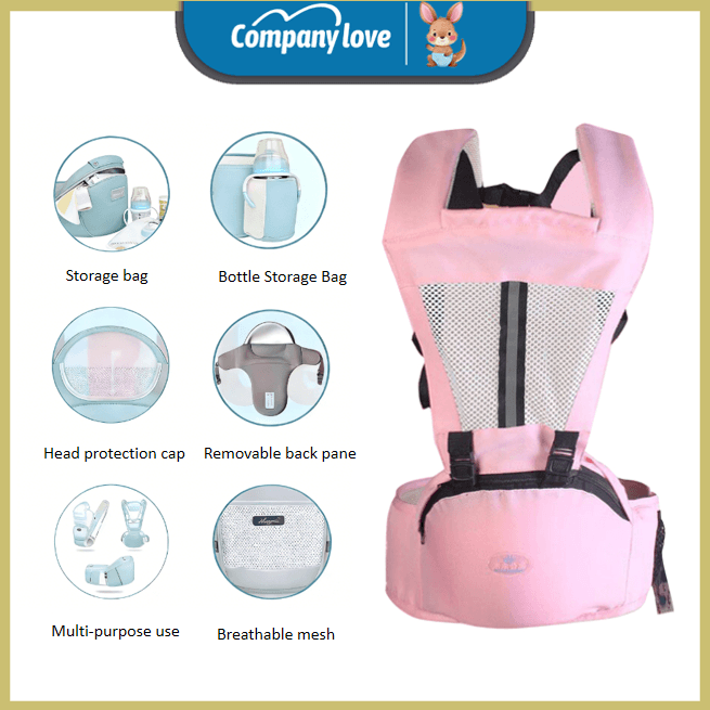 Company Love 3-in-1 Ergonomic Baby Carrier with Hip Seat | Breathable Cool Air Mesh Infant Carrier for Newborn to Toddler | Weight Distribution Spinal Support