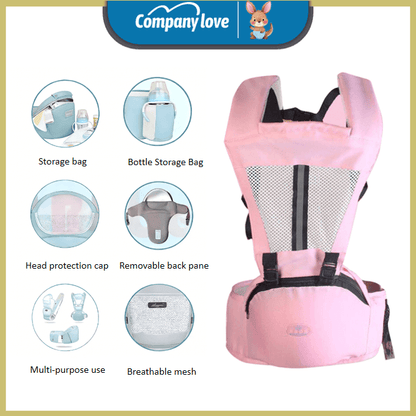 Company Love 3-in-1 Ergonomic Baby Carrier with Hip Seat | Breathable Cool Air Mesh Infant Carrier for Newborn to Toddler | Weight Distribution Spinal Support