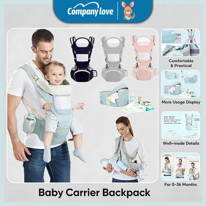 Company Love 3-in-1 Ergonomic Baby Carrier with Hip Seat | Breathable Cool Air Mesh Infant Carrier for Newborn to Toddler | Weight Distribution Spinal Support