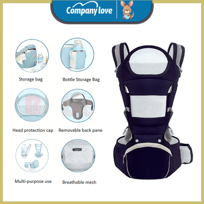 Company Love 3-in-1 Ergonomic Baby Carrier with Hip Seat | Breathable Cool Air Mesh Infant Carrier for Newborn to Toddler | Weight Distribution Spinal Support