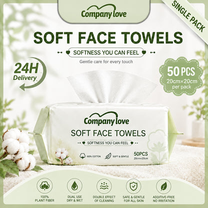 Companylove Soft Face Towels 1Pack（50pcs） 100% Pure cotton face towel 20cmx20cm