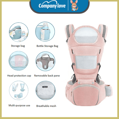 Company Love 3-in-1 Ergonomic Baby Carrier with Hip Seat | Breathable Cool Air Mesh Infant Carrier for Newborn to Toddler | Weight Distribution Spinal Support