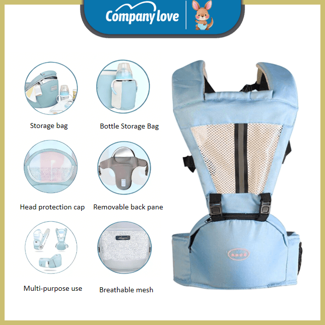 Company Love 3-in-1 Ergonomic Baby Carrier with Hip Seat | Breathable Cool Air Mesh Infant Carrier for Newborn to Toddler | Weight Distribution Spinal Support