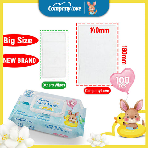 Tisu Basah Bayi Wangian Jasmine Company Love | Wet Wipes Baby Scented Air Tulen 99.9% Ekstrak Melati Alami Segar Anti-Melekit Malaysia
