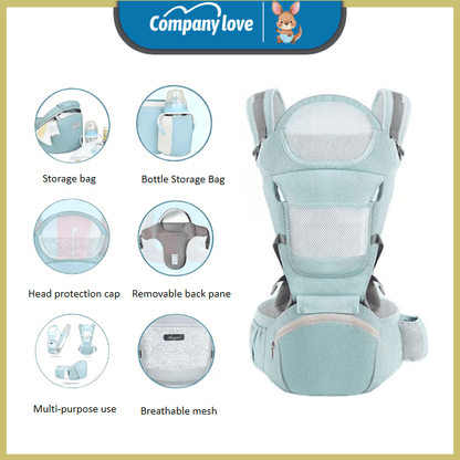 Company Love 3-in-1 Ergonomic Baby Carrier with Hip Seat | Breathable Cool Air Mesh Infant Carrier for Newborn to Toddler | Weight Distribution Spinal Support