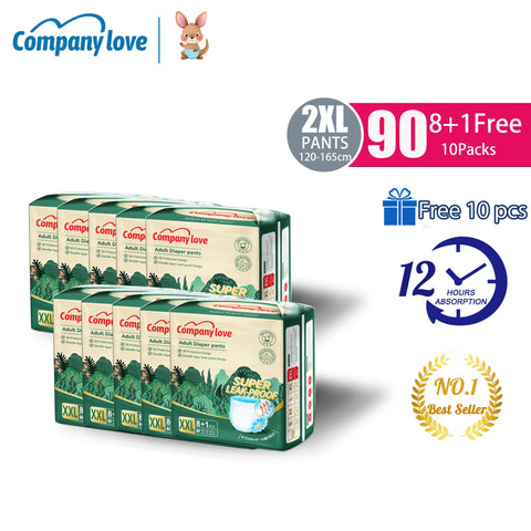 [10 packs]Company Love Adult Pull Up Pants (90+10 Pcs) - 1500ml Lampin Dewasa