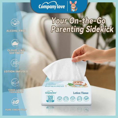 Tisu Bayi Ultra Lembut Company Love (720 Keping / 6 Beg Kombo) | Tisu Muka Bayi Pelembap Selesa Kulit Sensitif Kulit Selesa Tiada Kerengsaan