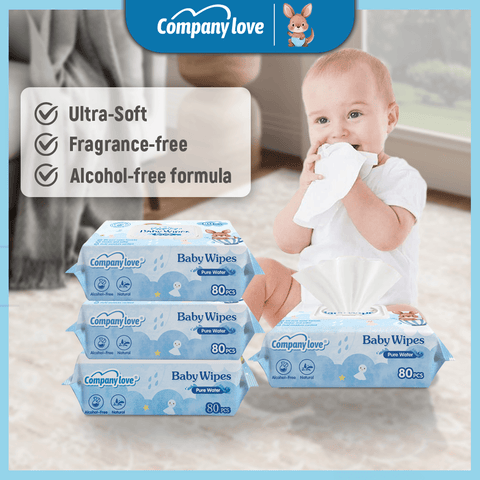 [free shipping 5 Packs]Company Love Premium Unscented Baby Wet Wipes (400pcs Value Pack) | 99.9% EDI Pure Water Fragrance-Free Baby Wipes | Hypoallergenic Thick Baby Wet Tissue