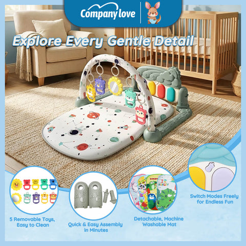 Permaidani Tikar Merangkak Bayi Besar Company Love | Tikar Mainan Kanak-Kanak Tebal Boleh Lipat | Karpet Bayi XPE Kalis Air & Selamat