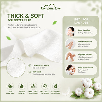Companylove Soft Face Towels 3 Packs(150pcs) 100% Pure cotton face towel 20cmx20cm