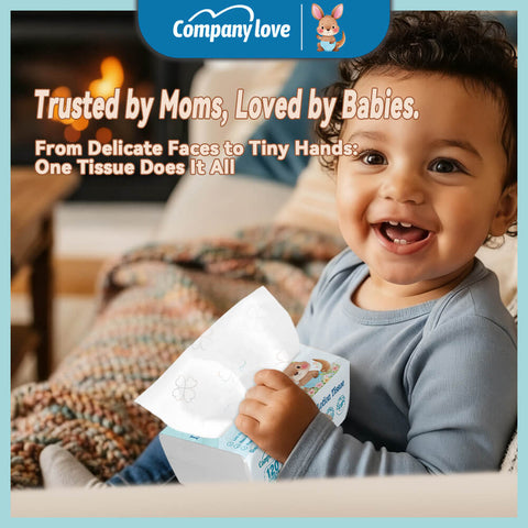 Tisu Bayi Ultra Lembut Company Love (720 Keping / 6 Beg Kombo) | Tisu Muka Bayi Pelembap Selesa Kulit Sensitif Kulit Selesa Tiada Kerengsaan