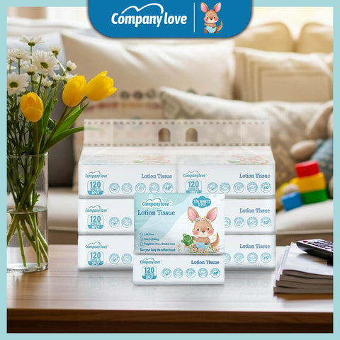 Tisu Bayi Ultra Lembut Company Love (720 Keping / 6 Beg Kombo) | Tisu Muka Bayi Pelembap Selesa Kulit Sensitif Kulit Selesa Tiada Kerengsaan