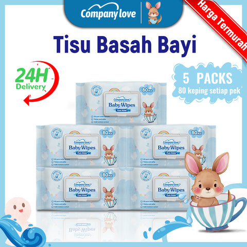 [free shipping 5 Packs]Company Love Premium Unscented Baby Wet Wipes (400pcs Value Pack) | 99.9% EDI Pure Water Fragrance-Free Baby Wipes | Hypoallergenic Thick Baby Wet Tissue