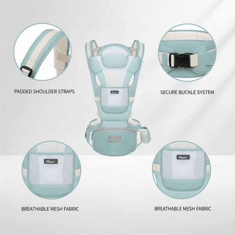 Dukungan Bayi Ergonomik Berkerusi Company Love (3-in-1 Hip Seat Carrier) | Pembawa Kanak-Kanak Mesh Bernafas Selesa | Sokongan Tulang Belakang Ibu Bapa