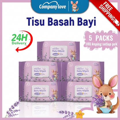 [FREE SHIPPING 5 Packs] Company Love Premium Lavender Baby Wet Wipes (500pcs Mega Pack) | EDI Pure Water Alcohol-Free Baby Wipes | Thick Pearl Embossed Fragrant Wipes