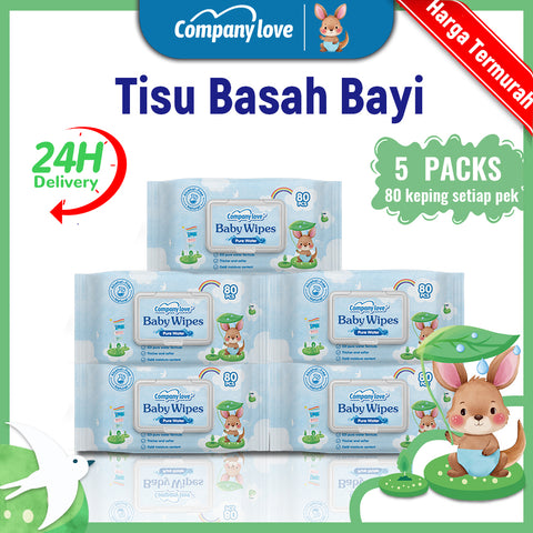 [free shipping 5 Packs]Company Love Sensitive Skin Baby Wet Wipes (400pcs Pack) | Hypoallergenic EDI Pure Water Wipes | Extra Thick 3D Pearl Textured Gentle Wipes