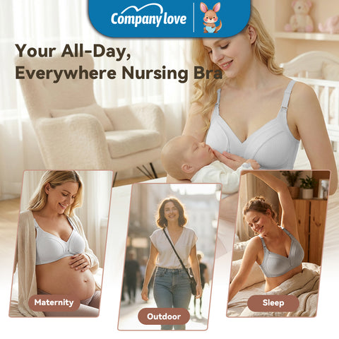 Bra Menyusu Bukaan Depan Company Love (Front Closure) | Brassiere Hamil Tanpa Besi Seamless Kain Selesa Senang Pegang Bayi