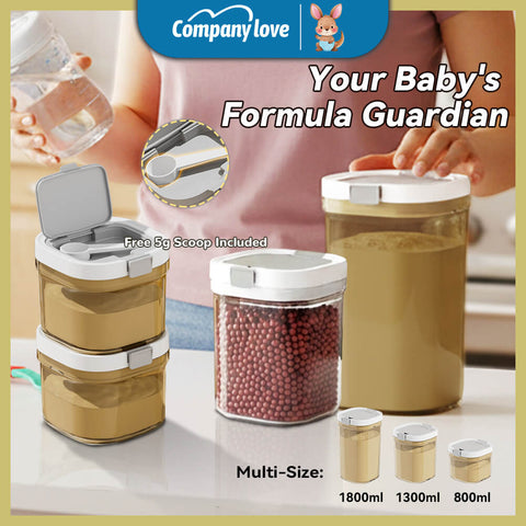 Bekas Susu Bayi Kedap Udara Company Love 1800ml | Bekas Penyimpanan Susu Formula Gred Makanan Kuat dengan Pemegang Sudu (BPA-Free)