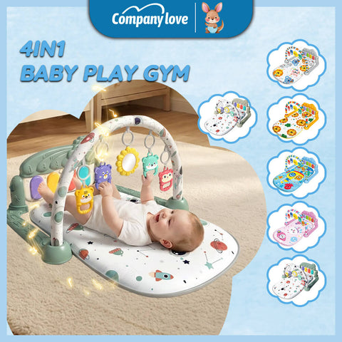 Tikar Mainan Gim Bayi Sensori Company Love | Tikar Aktiviti Kanak-Kanak dengan Piano Musik & Mainan Gantung Sesuai Newborn