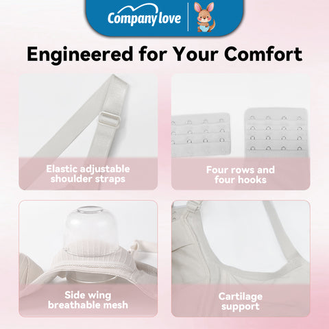 Bra Menyusu Bukaan Depan Company Love (Front Closure) | Brassiere Hamil Tanpa Besi Seamless Kain Selesa Senang Pegang Bayi