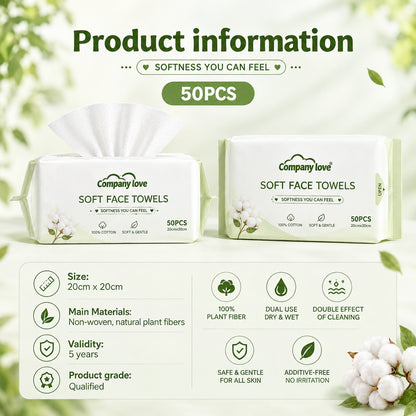 Companylove Soft Face Towels 3 Packs(150pcs) 100% Pure cotton face towel 20cmx20cm