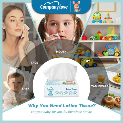 Tisu Bayi Ultra Lembut Company Love (720 Keping / 6 Beg Kombo) | Tisu Muka Bayi Pelembap Selesa Kulit Sensitif Kulit Selesa Tiada Kerengsaan