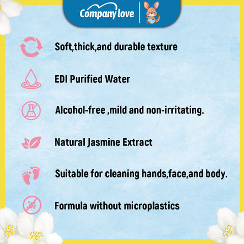 Tisu Basah Bayi Wangian Jasmine Company Love | Wet Wipes Baby Scented Air Tulen 99.9% Ekstrak Melati Alami Segar Anti-Melekit Malaysia