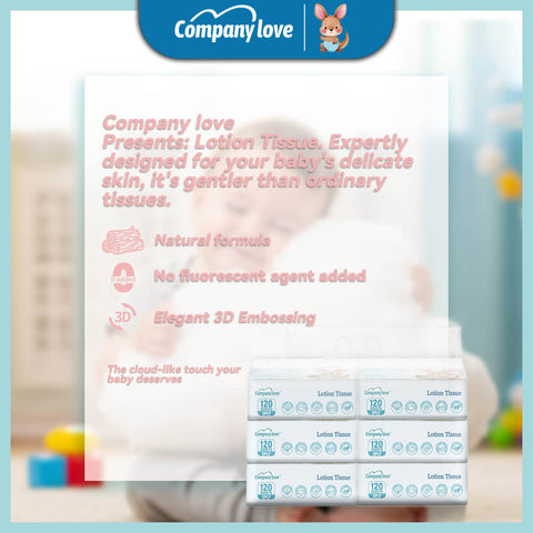 Tisu Bayi Ultra Lembut Company Love (720 Keping / 6 Beg Kombo) | Tisu Muka Bayi Pelembap Selesa Kulit Sensitif Kulit Selesa Tiada Kerengsaan