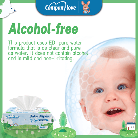 Tisu Basah Bayi Pek Travel 80pcs Company Love | Travel Baby Wet Wipes Portable Bertutup | Tisu Basah Tangan & Mulut Air Tulen 99.9% Malaysia