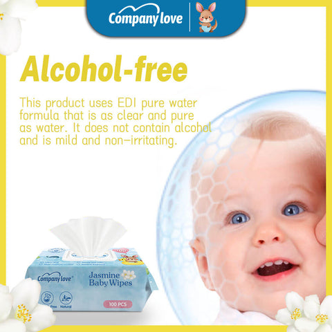 [free shipping 5 Packs]Company Love Premium Jasmine Baby Wet Wipes (500pcs Value Pack) | EDI Pure Water Alcohol-Free Baby Wipes | Thick Pearl Textured Refreshing Wipes
