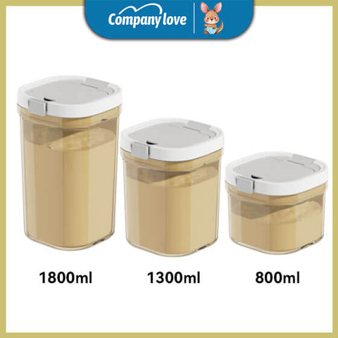 Bekas Susu Bayi Kedap Udara Company Love 1800ml | Bekas Penyimpanan Susu Formula Gred Makanan Kuat dengan Pemegang Sudu (BPA-Free)
