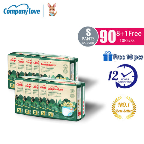[10 packs]Company Love Adult Pull Up Pants (90+10 Pcs) - 1500ml Lampin Dewasa