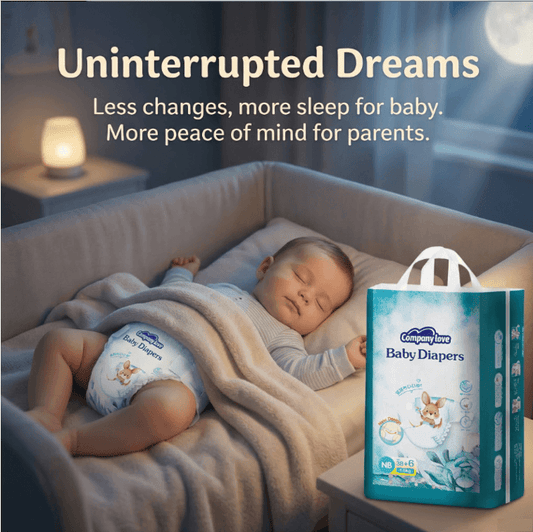 [ Free 3Pcs ] Company Love Premium Baby Diaper (Tape / Pants) - Ultra Absorbent Day & Night Use