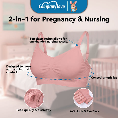 Bra Selesa Pam Susu Tanpa Tangan Company Love (Hands-Free Pumping Bra) | Brassiere Menyusu 2-dalam-1 Tanpa Besi Kain Lembut Seamless
