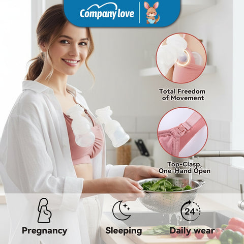 Bra Selesa Pam Susu Tanpa Tangan Company Love (Hands-Free Pumping Bra) | Brassiere Menyusu 2-dalam-1 Tanpa Besi Kain Lembut Seamless
