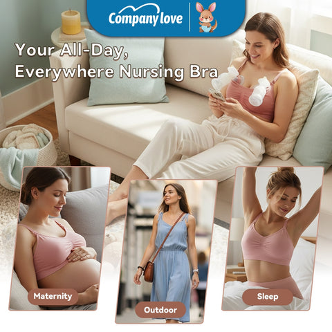 Bra Selesa Pam Susu Tanpa Tangan Company Love (Hands-Free Pumping Bra) | Brassiere Menyusu 2-dalam-1 Tanpa Besi Kain Lembut Seamless