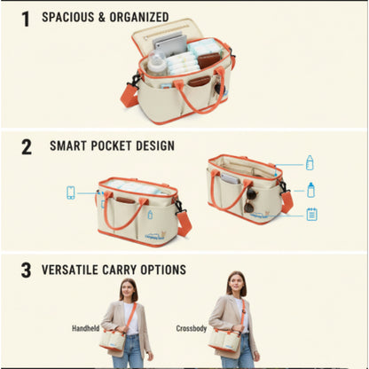 Company Love Multi-Functional Diaper Bag Backpack | Large Capacity Mama Backpack with Insulated Bottle Pockets & Stroller Straps (Waterproof)