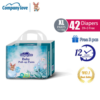 [ Free 3Pcs ] Company Love Premium Baby Diaper (Tape / Pants) - Ultra Absorbent Day & Night Use